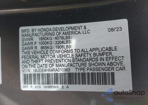 2024 Acura Integra A-Spec Technology z USA, uszkodzony, nr VIN 19UDE4H64RA010963